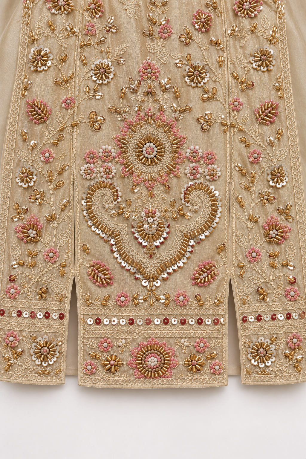 Ivory Floral Embroidered Kurta Suit Set